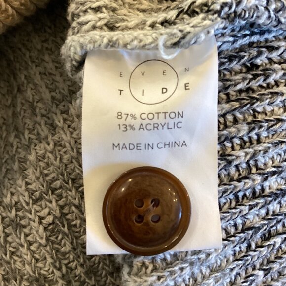 Even Tide Shawl Collar Cardigan Sweater Size Large Beige & Gray Thick WInter - Picture 10 of 10